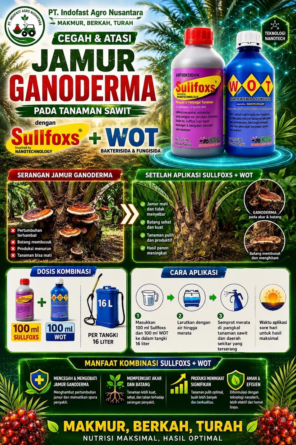 Sullfoxs and WOT against Ganoderma in oil palm